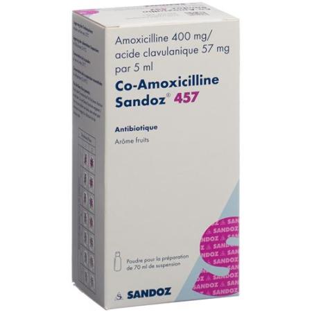 Co-Amoxicillin Sandoz Plv 457mg for Suspension Fl 70ml - PrimeCare Global
