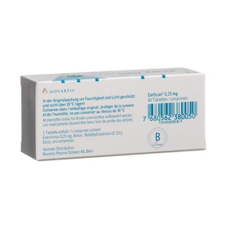 Certican Tabl 0.25 mg 6 x 10 pcs - PrimeCare Global