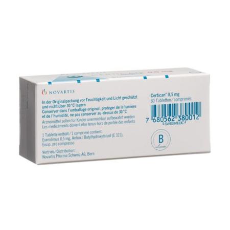 Certican Tabl 0.5 mg 6 x 10 pcs - PrimeCare Global