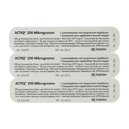 Actiq buccal tablets 200 mcg with integrated applicator 3 pcs - PrimeCare Global
