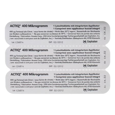 Actiq buccal tablets 400 mcg with integrated applicator 30 pcs - PrimeCare Global