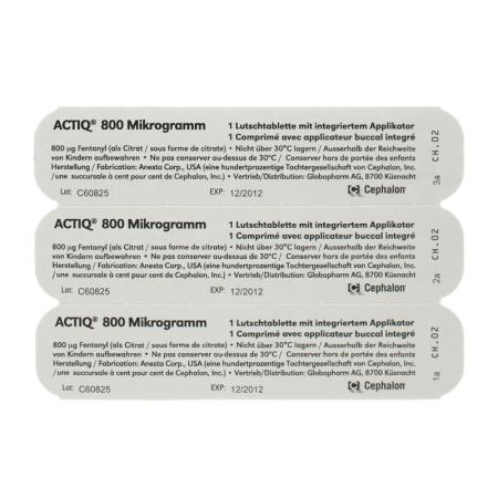 Actiq Buccaltabletten 800 mcg mit integriertem Applikator 3 Stk - PrimeCare Global