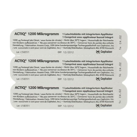 Actiq Buccaltabletten 1200 mcg mit integriertem Applikator 30 St - PrimeCare Global