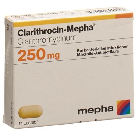 Clarithrocin Mepha 250 mg 14 Lactabs - PrimeCare Global