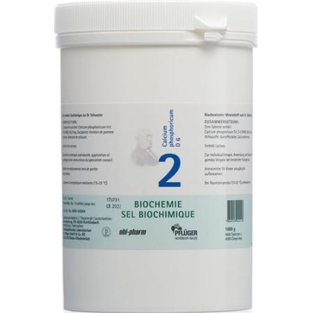 Pfluger Schuessler No. 2 Calcium phosphoricum Tabl D 6 1000 g - PrimeCare Global