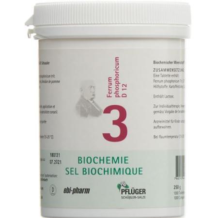 Pfluger Schuessler Nr3 Ferrum phosphoricum Tabl D 12 Ds 250 g - PrimeCare Global