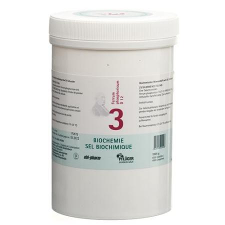 Pfluger Schuessler Nr3 Ferrum phosphoricum Tabl D 12 Ds 1000 g - PrimeCare Global