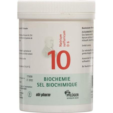 PFLUEGER SCH&Uuml;SSLER Nr10 Natr sulf Tabl D 6 250 g - PrimeCare Global