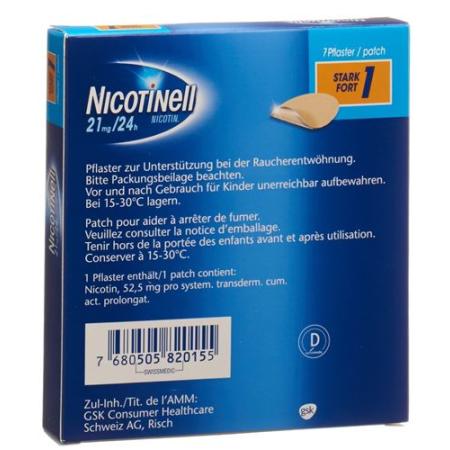 Nicotinell 1 strong Matrixpfl 21 mg/24h 7 pcs - PrimeCare Global