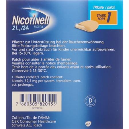 Nicotinell 1 strong Matrixpfl 21 mg/24h 7 pcs - PrimeCare Global