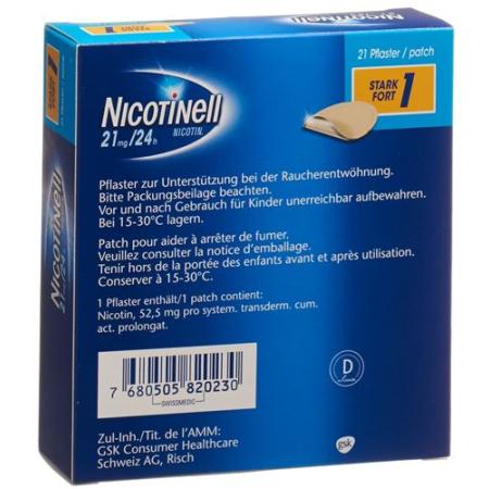Nicotinell 1 strong Matrixpfl 21 mg/24h 21 pcs - PrimeCare Global