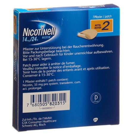 Nicotinell 2 medium matrix pfl 14 mg/24h 7 pcs - PrimeCare Global