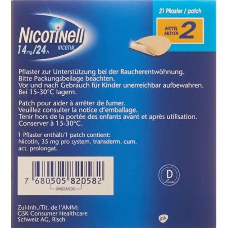 Nicotinell 2 medium matrix pfl 14 mg/24h 21 pcs - PrimeCare Global