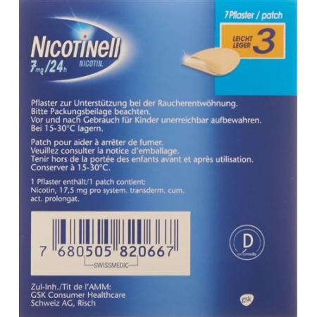Nicotinell 3 easy matrix pfl 7 mg/24h 7 pcs - PrimeCare Global