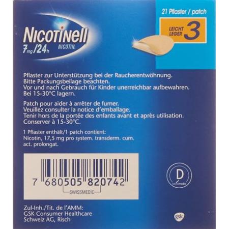 NICOTINELL 3 LIGHT MATRIXPFL 7 MG/24H 2 - PrimeCare Global