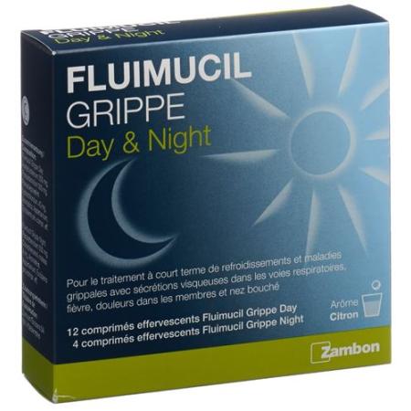 Fluimucil Flu Day Night Effervescent Tablet 16 pcs - PrimeCare Global