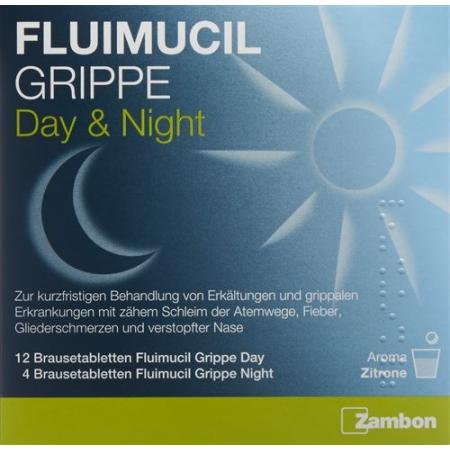 Fluimucil Flu Day Night Effervescent Tablet 16 pcs - PrimeCare Global