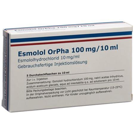 Esmolol OrPha Inj sol 100mg/10ml 5 vials 10ml - PrimeCare Global