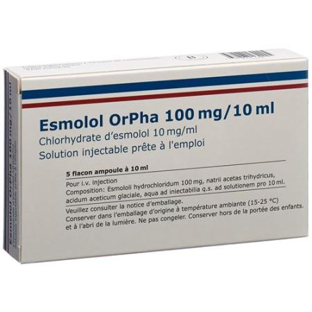 Esmolol OrPha Inj sol 100mg/10ml 5 vials 10ml - PrimeCare Global