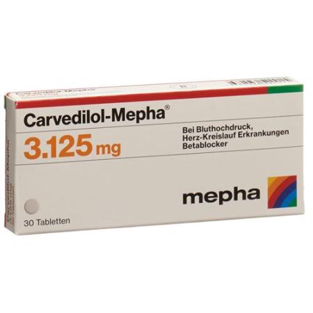 Carvedilol-Mepha Tabl 3,125 mg 30 pcs - PrimeCare Global