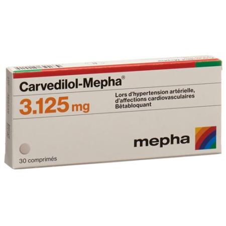 Carvedilol-Mepha Tabl 3,125 mg 30 pcs - PrimeCare Global