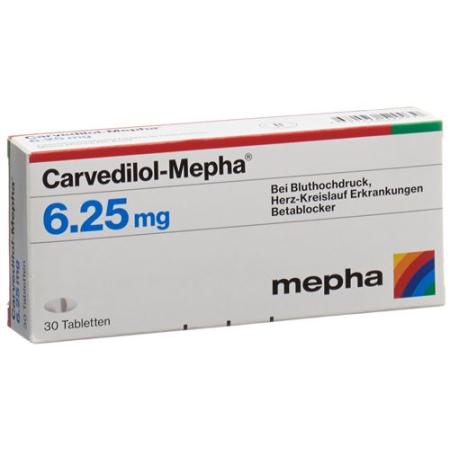 Carvedilol-Mepha Tabl 6.25 mg 30 pcs - PrimeCare Global