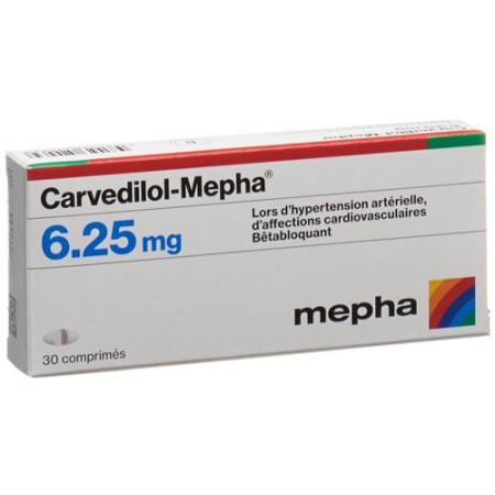 Carvedilol-Mepha Tabl 6.25 mg 30 pcs - PrimeCare Global