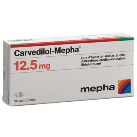 Carvedilol-Mepha Tabl 12.5 mg 30 pcs - PrimeCare Global