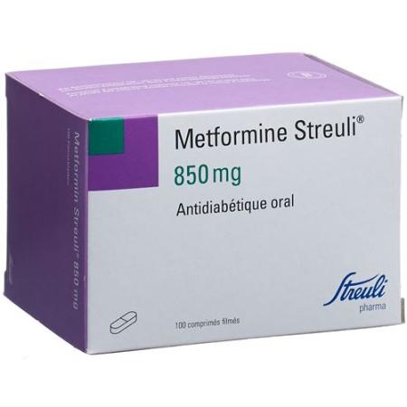 Metformin Streuli film tablets 850 mg 100 pcs - PrimeCare Global