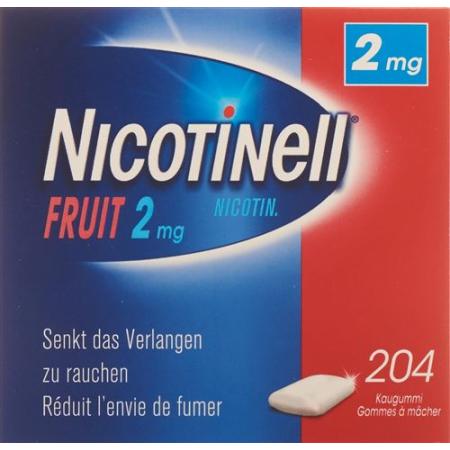 Nicotinell Gum 2 mg fruit 204 pcs - PrimeCare Global