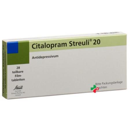Citalopram Streuli 20 mg 28 filmtablets - PrimeCare Global