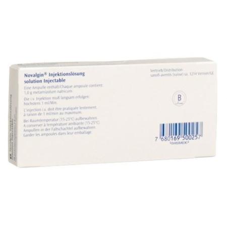 Novalgin Inj L&ouml;s 1 g/2ml i.m./i.v 10 amp 2 ml - PrimeCare Global