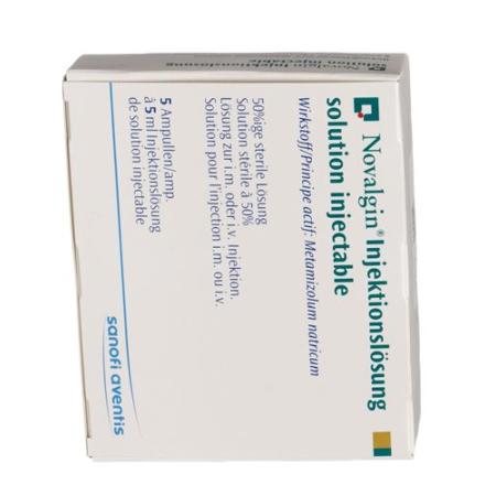Novalgin Inj L&ouml;s 2.5 g/5ml i.m/i.v 5 amp 5 ml - PrimeCare Global