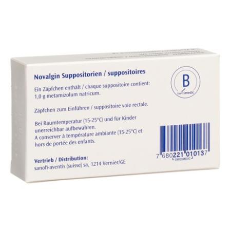 Novalgin Supp 1 g adults 5 pcs - PrimeCare Global