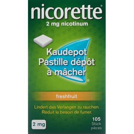 Nicorette Freshfruit Kaudepots 2 mg 105 pcs - PrimeCare Global