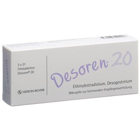 Desoren 20 film tablets 3 x 21 pcs - PrimeCare Global
