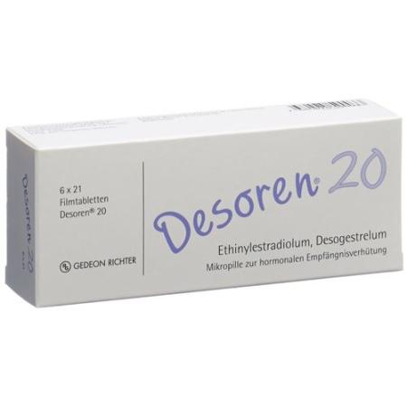 Desoren 20 film tablets 6 x 21 pcs - PrimeCare Global