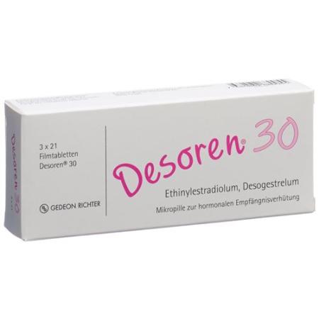 Desoren 30 film tablets 3 x 21 pcs - PrimeCare Global