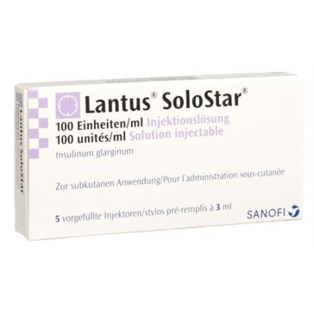 Lantus Inj L&ouml;s 100 U/ml SoloStar Pen 5 Amp 3 ml - PrimeCare Global