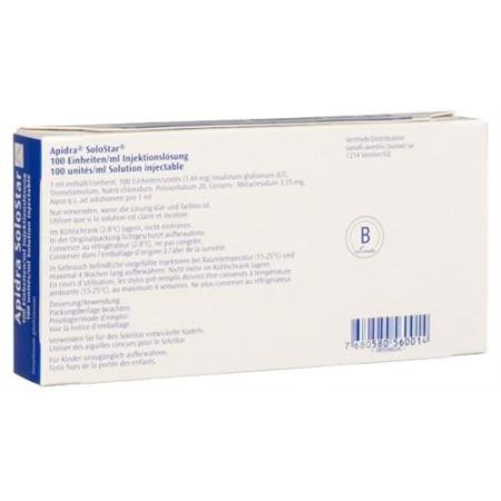 Apidra SoloStar Inj L&ouml;s 5 Fertpen 3 ml - PrimeCare Global