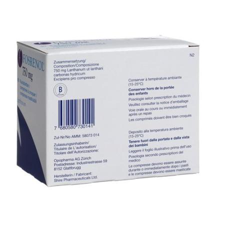 Fosrenol Kautabl 750 mg 90 pcs - PrimeCare Global