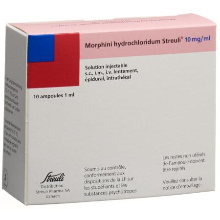 Morphini HCl Streuli Inj L&ouml;s 10 mg/ml 10 amp 1 ml - PrimeCare Global