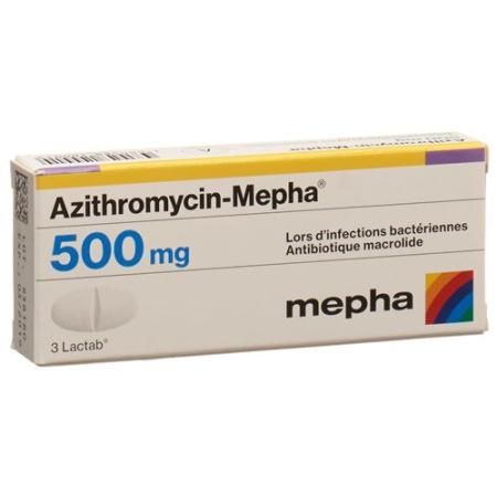 Azithromycin-Mepha Lactab 500 mg 3 pcs - PrimeCare Global