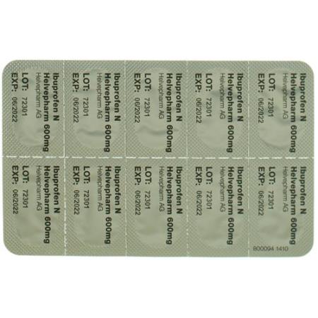 Ibuprofen N Helvepharm Filmtabl 600 mg 20 pcs - PrimeCare Global