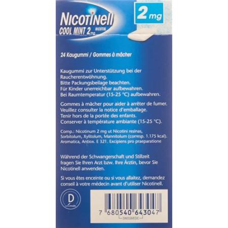 Nicotinell Gum 2 mg cool mint 24 pcs - PrimeCare Global