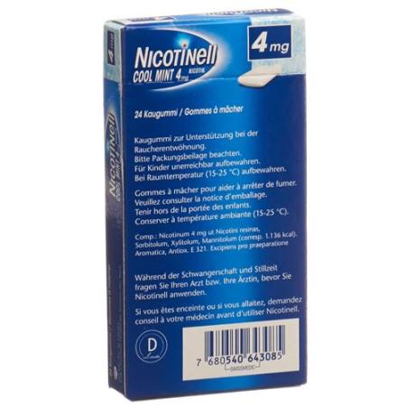 Nicotinell Gum 4 mg cool mint 24 pcs - PrimeCare Global