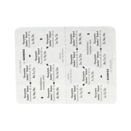 Fluvastatin Sandoz Ret Filmtabl 80 mg 98 pcs - PrimeCare Global