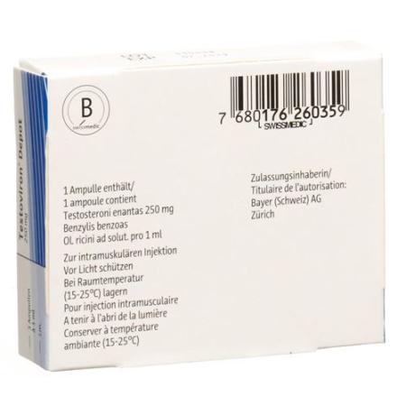 Testoviron Depot Inj L&ouml;s 250 mg i.m. Amp 3 pcs - PrimeCare Global