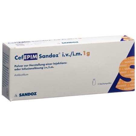 Cefepim Sandoz dry sub 1 g through 5 pcs - PrimeCare Global