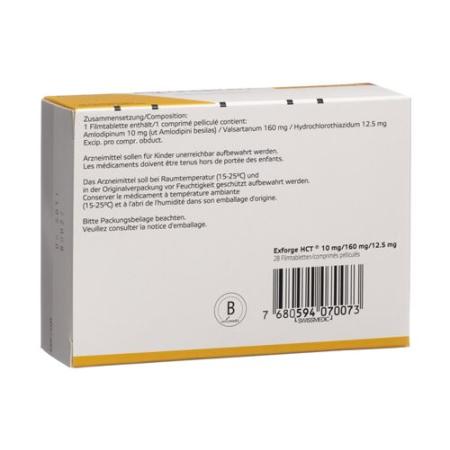 Exforge HCT Filmtablet 10mg/160mg/12.5mg 98 pcs - PrimeCare Global